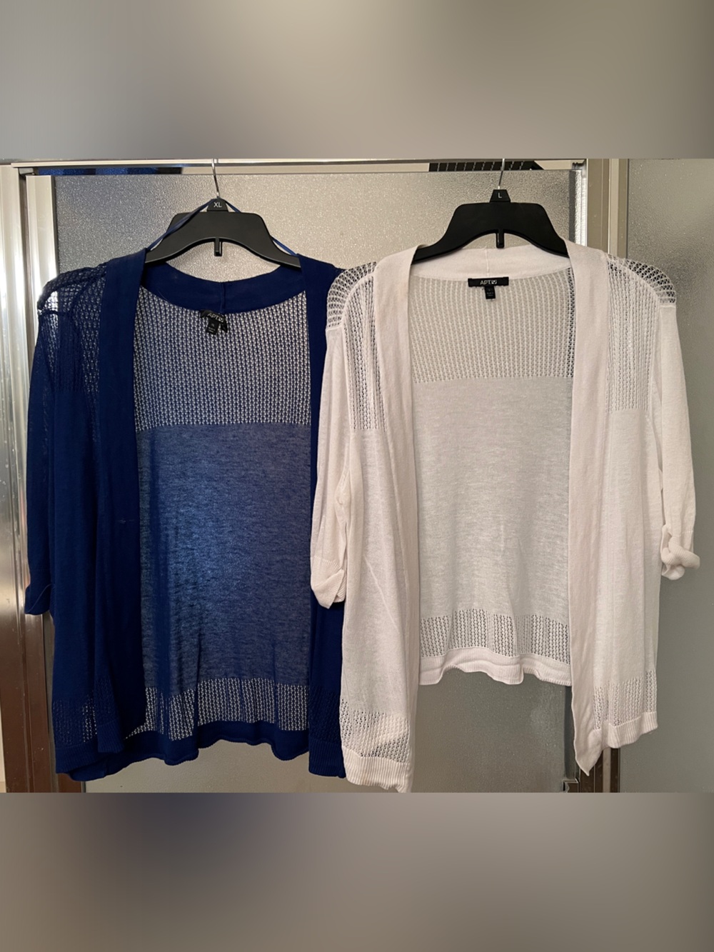 Apt. 9 Navy and White Open-Front Lightweight Cardigans (2-Pack)